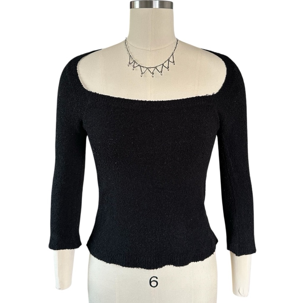VTG deep square neck knit sweater/top